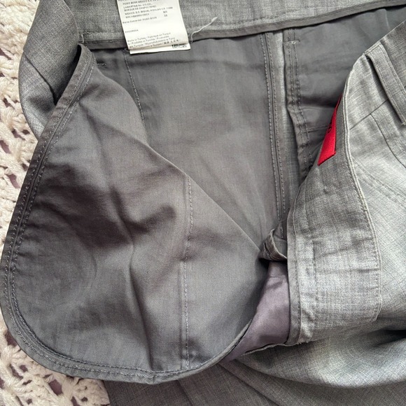 HUGO BOSS Halmex Straight Wool Blend Dress Pants High Rise Men's SZ 37 Gray - Picture 9 of 16